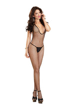 Load image into Gallery viewer, Fishnet, Open Crotch, Bodystocking Black O/S