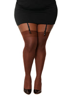 Load image into Gallery viewer, Sheer Thigh High W/ Back Seam Espresso Q/S