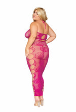 Load image into Gallery viewer, Bralette & Long Skirt Set Rose Pattern Beet Q/S