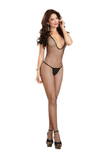 Load image into Gallery viewer, Fishnet, Open Crotch, Bodystocking Black O/S
