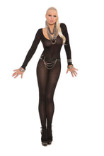 Load image into Gallery viewer, Sheer Long Sleeve Bodystocking Black
