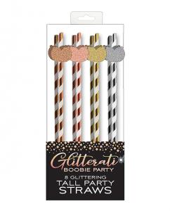 Glitterati Boobie Tall Party Straws
