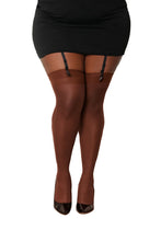 Load image into Gallery viewer, Sheer Thigh High W/ Back Seam Espresso Q/S
