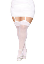 Load image into Gallery viewer, Sheer Thigh High Bride Sequin Back White Q/S
