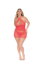 Load image into Gallery viewer, Stretch Lace Chemise Coral Q/S
