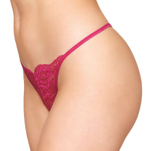 Load image into Gallery viewer, Lace Open Crotch G-STRING Beet S/M
