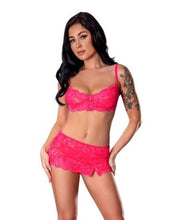 Load image into Gallery viewer, Get It Girl Bra Skirt &amp; Thong Set Pink S/M
