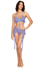 Load image into Gallery viewer, Ruffle Bralette &amp; Garter Belt Set Lavender Haze O/S
